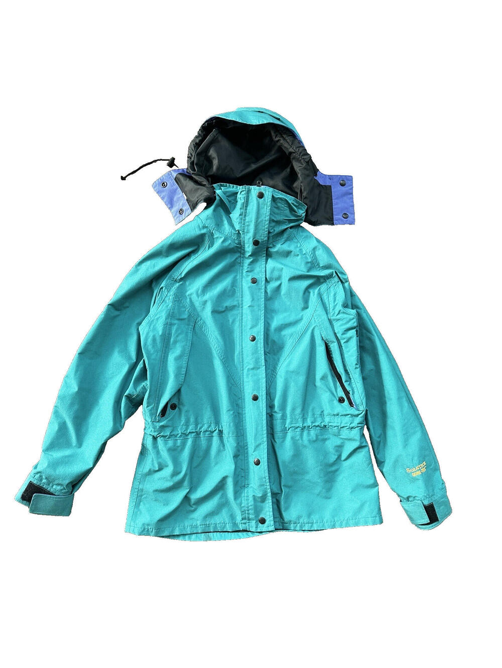 Vintage Solstice Gore-Tex Nylon Hooded Jacket Womens Color Blue / Green 90s Hike